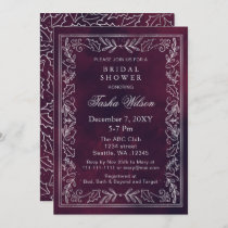 Silver Purple Winter Holiday Bridal Shower  Invitation