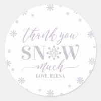 Silver, Purple Winter Party Thank you snow much
