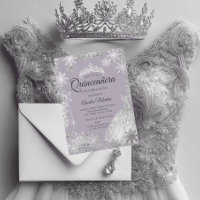 Silver Purple Winter Snowflake Quinceanera