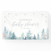 Silver & Purple Winter Wonderland Baby Shower Banner