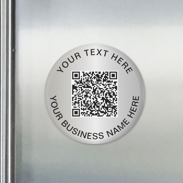 Silver QR Code Business Promo Magnet (Silver QR Code Business Promo Magnet)