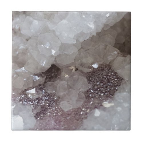 Silver  Quartz Crystal Ceramic Tile