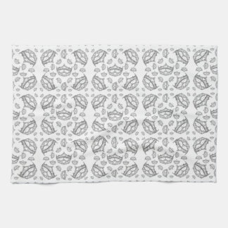 Silver Queen of Hearts crown tiara kitchen towel
