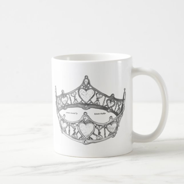 Silver Queen of Hearts crown tiara mug (Right)