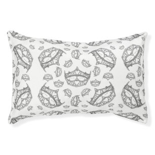 Silver Queen of Hearts crown tiara small dog bed