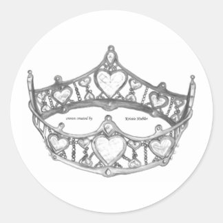 Silver Queen of Hearts crown tiara stickers