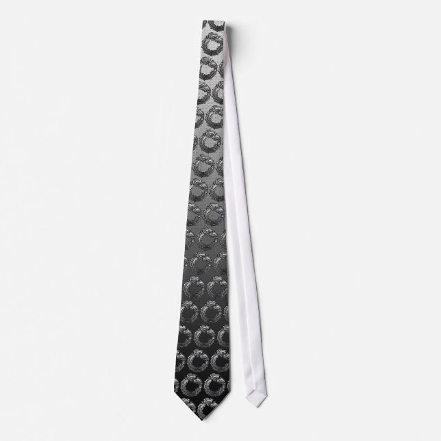 Silver Quetzalcoatl Neck Tie (Front)