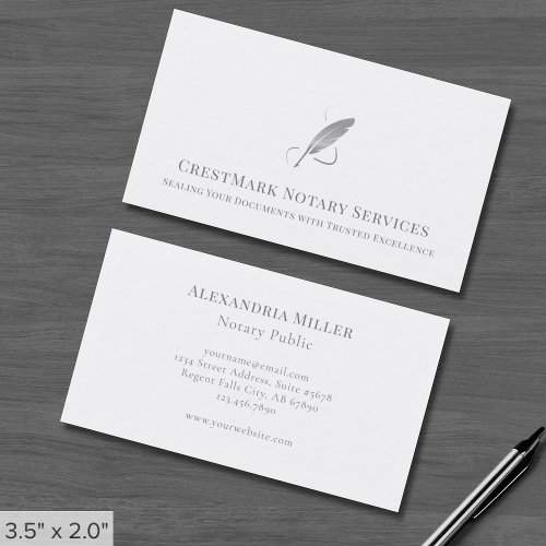 Silver Quill Notary Business Card