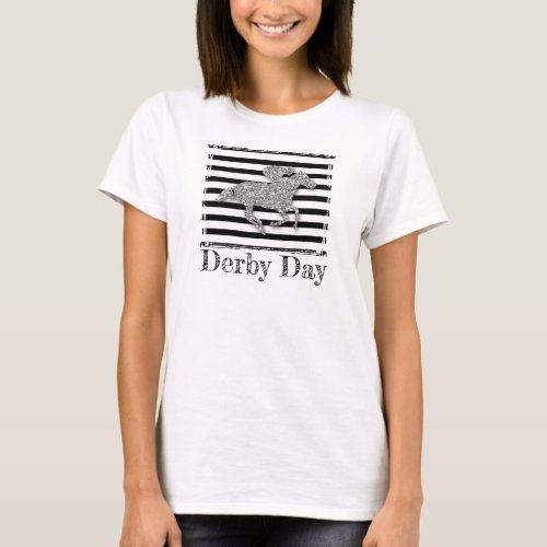 Silver Racehorse Derby Day T_Shirt