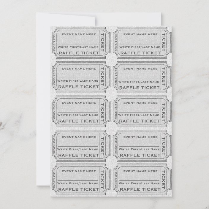 Silver Raffle Tickets for Invitations | Zazzle.com