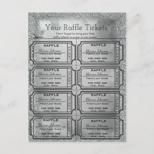 Silver Raffle Tickets Postcard | Zazzle