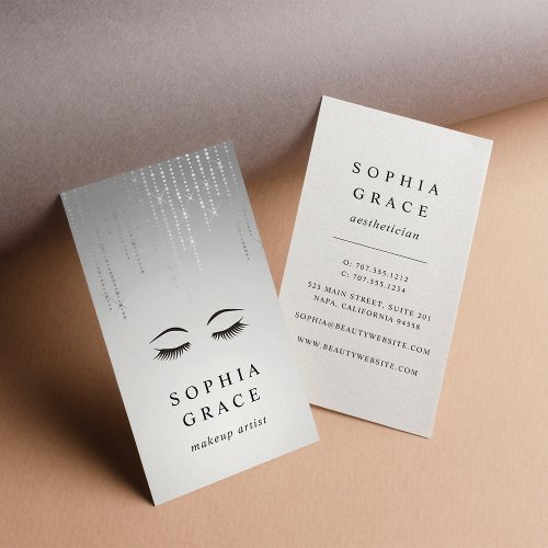 Silver Rain Makeup Artist Business Card