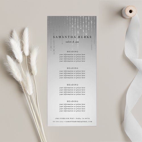 Silver Rain  Pricing or Services Rack Card