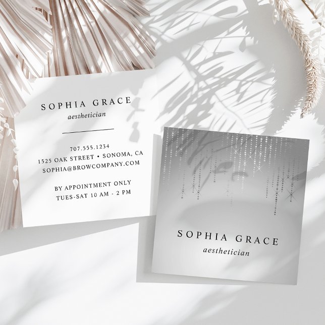 Silver Rain Square Business Card (Creator Uploaded)