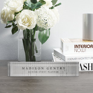 Silver Rain String Lights Personalized Desk Name Plate