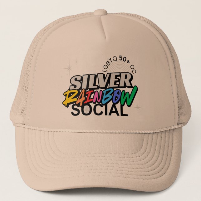 Silver Rainbow Social Trucker Hat (Front)