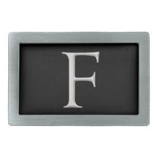 Silver Raised "F" Initial Belt Buckle