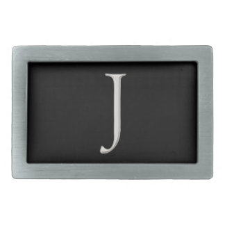 Silver Raised "J" Initial Belt Buckle