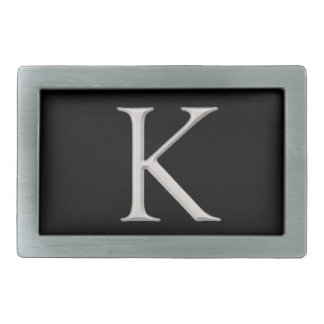 Silver Raised "K" Initial Belt Buckle