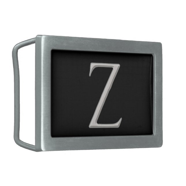 Silver Raised "Z" Initial Belt Buckle (Front Left)