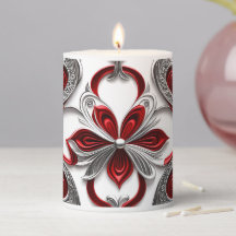 Silver, Red and White Filigree Uncrossing Holiday