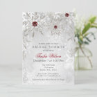 Silver Red Crystal Snowflakes Winter Bridal Shower