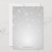 Silver Red Crystal Snowflakes Winter Bridal Shower Invitation (Back)