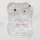 Silver Red Crystal Snowflakes Winter Bridal Shower