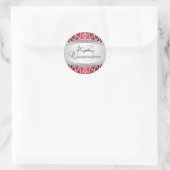 Silver & Red Diamond Quinceanera Sticker (Bag)