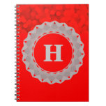 Silver Red Initial Monogram Notebook at Zazzle