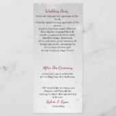 silver red snowflakes winter wedding programs (Back)