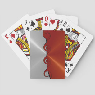 Silver Red Stainless Metallic Cut Out Pattern Poker Cards