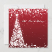 Silver Red Surprise 21st Birthday Christmas Invitation (Back)