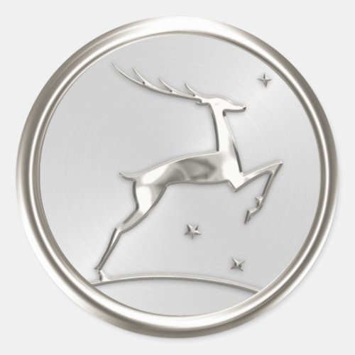 Silver Reindeer Envelope Seal