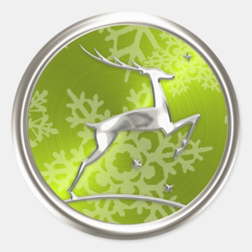 Silver Reindeer Snowflake Envelope Seal