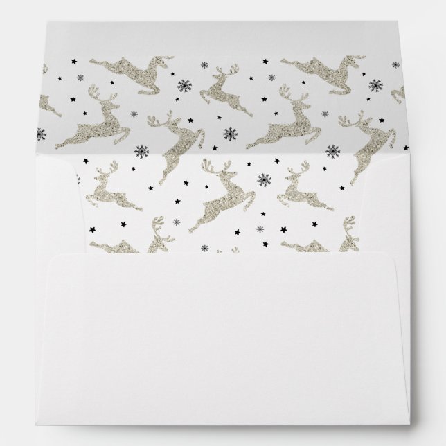 Silver Reindeers Envelope (Back (Bottom))