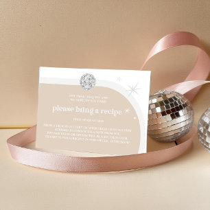 Silver Retro Disco Bridal Shower RECIPE CARD