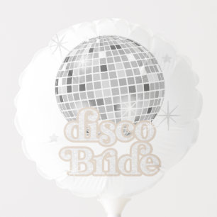 Silver Retro Disco Bride Bridal Shower Balloon
