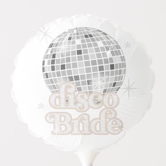 Silver Retro Disco Bride Bridal Shower  Balloon (Front)