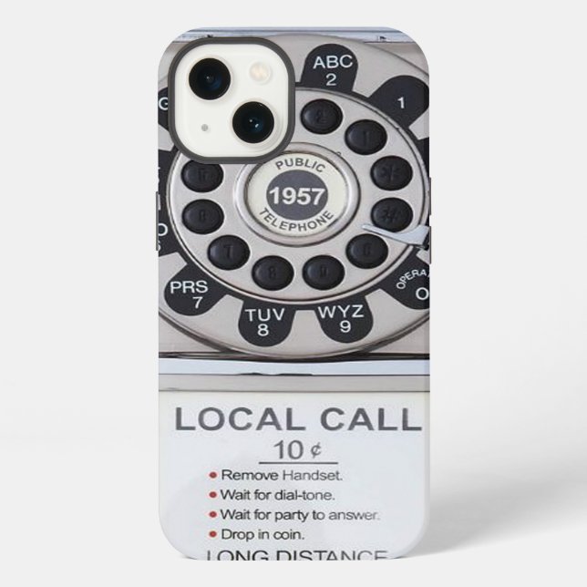 silver retro payphone iPhone case (Back)
