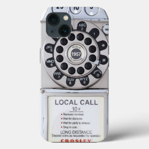 silver retro payphone iPhone case