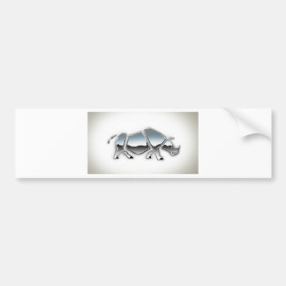 SILVER RHINO BUMPER STICKER