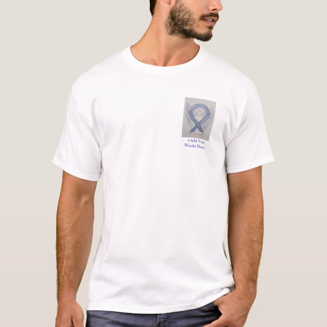 Silver Ribbon Angel Cause Awareness Custom Shirts (Front)