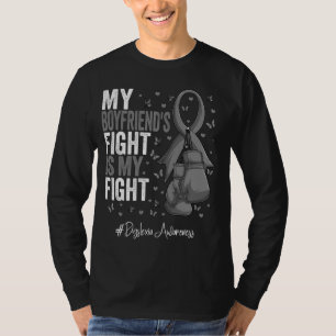 Silver Ribbon Boyfriend Dyslexia Awareness T-Shirt