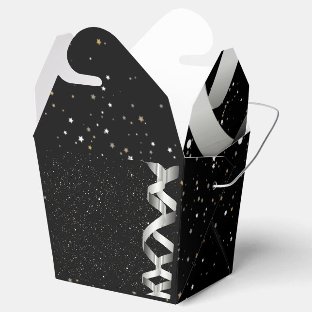 Silver Ribbon  Favor Boxes (Opened)