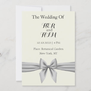 Silver Ribbon Invitation