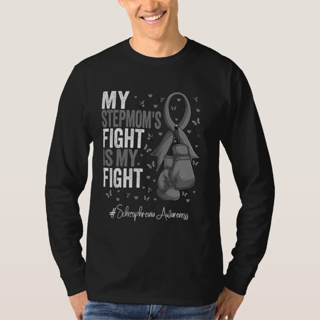 Silver Ribbon Stepmother Schizophrenia Awareness T-Shirt (Front)