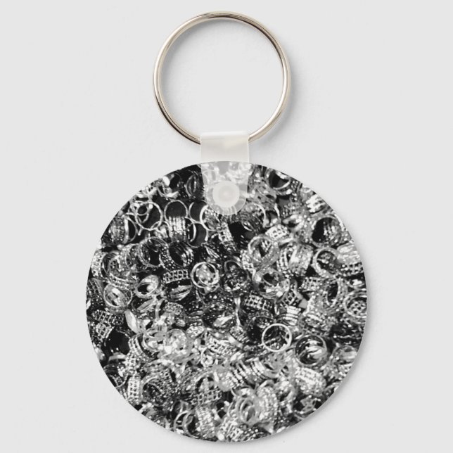 Silver ring background texture keychain (Front)