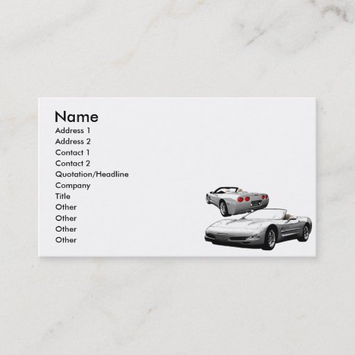 Customizable Silver Roadster Business Cards