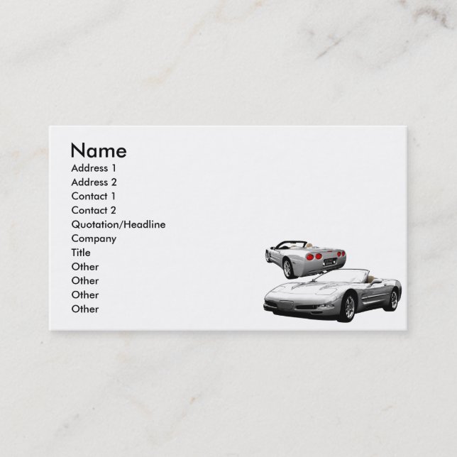 Silver Roadster Business Card (Front)